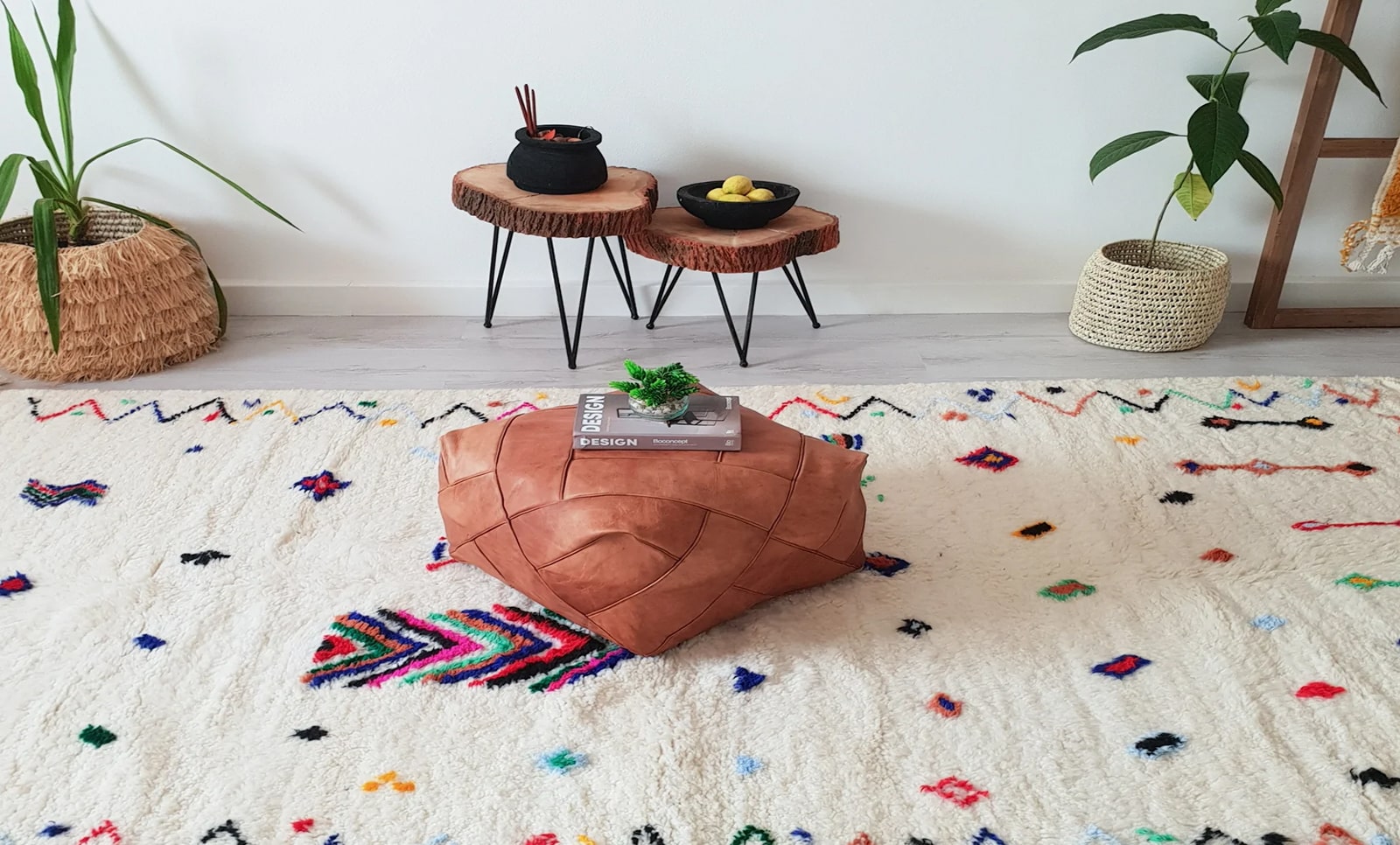 The majestic geometric designs of a Berber rug