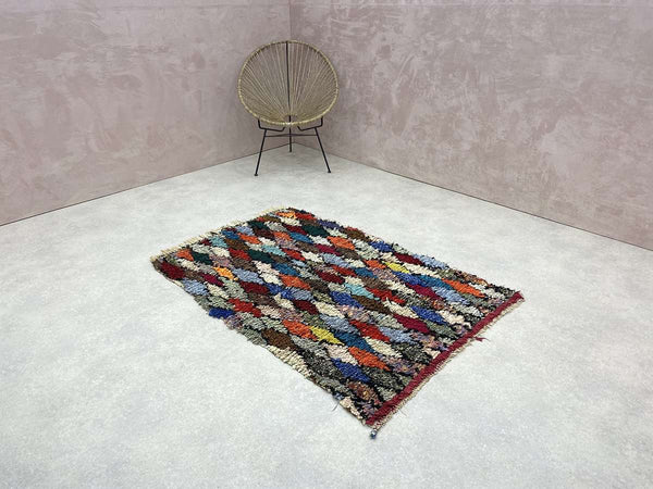 Boucherouite Tribe Rug - 5 x 3.44 FT / 155 x 105 CM | Nomad33